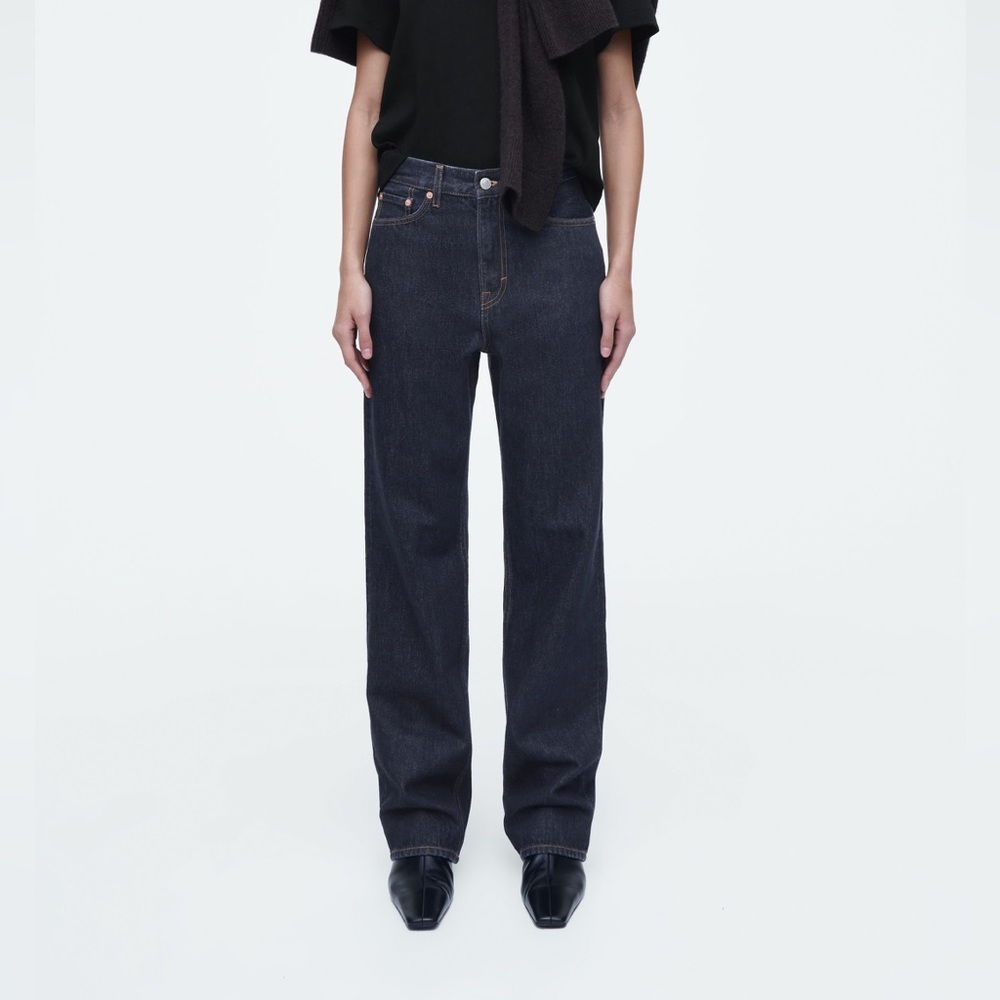 COS Dark Denim Loose Straight leg/ high rise/ Full length